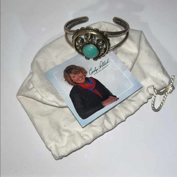 NWOT Genuine Carolyn Pollack Sterling Silver Turquoise Cowgirl Cuff Bracelet - Picture 9 of 9